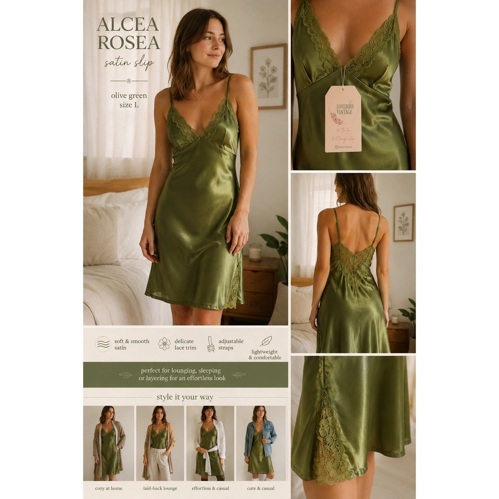 Alcea Rosea Satin Slip Dress